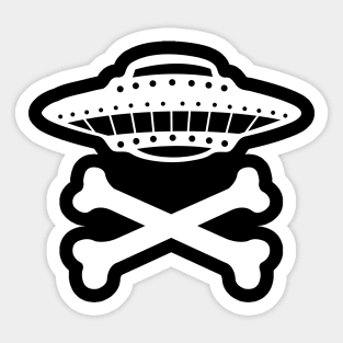 UFO Crossbones Sticker